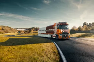 Model year 2025: Renault Trucks T High Smart Racer driving on a winding road