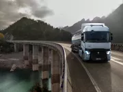 Renault Trucks tanker transport on a bridge